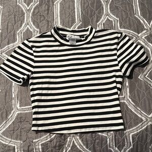 Vixen by Micheline Pitt Monochrome Striped Top